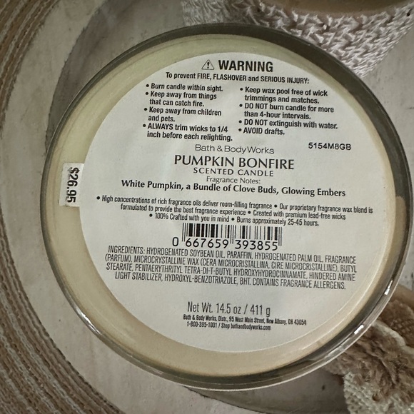 Bath & Body Works Pumpkin Bonfire Candle Duo - Cream and Brown - Picture 6 of 6